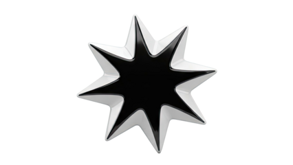 Shiny Black and Silver Starburst