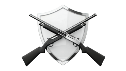 Two Shotguns Crossed Over a Shield