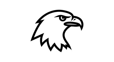 Obraz premium Minimalist Black and White Eagle Logo Design with Bold Lines and Sharp Features for Branding