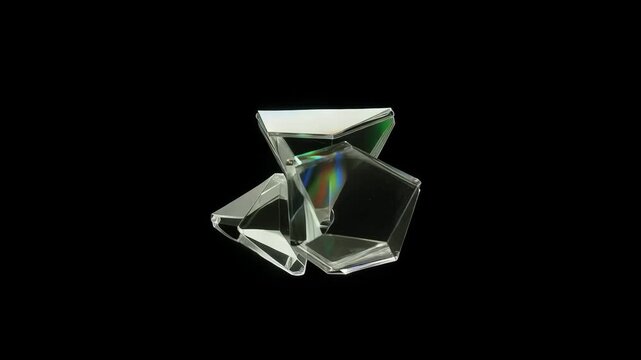 A video showcasing a sparkling crystal formation in a dark environment