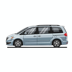 Family Minivan Vector Illustration
