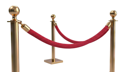 Gold Stanchions with Red Velvet Rope Barrier