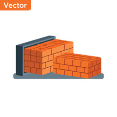 Obraz premium Stacked Orange Bricks Against a Wall