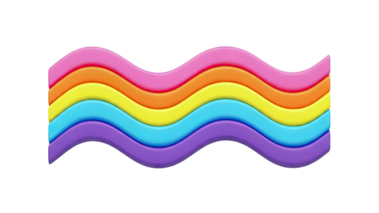 Rainbow waves on white background