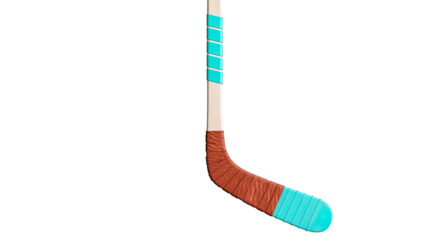 Hockey Stick with Brown and Teal Accents