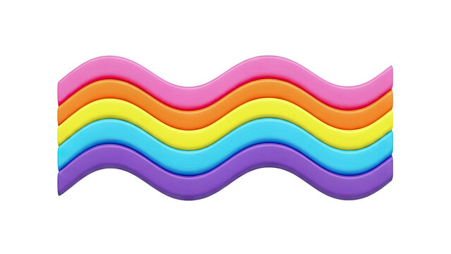 Rainbow waves on white background