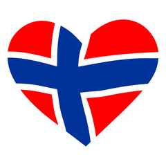 Norwegian flag in the shape of a heart