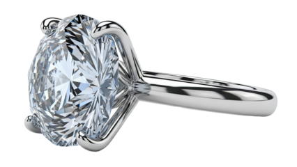 Diamond Engagement Ring with Platinum Band