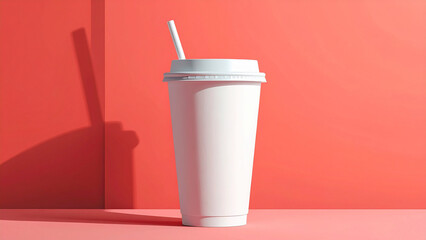 Soft Drink Cup Fast Food Minimal Background