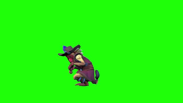 Shy or funny monkey animal with cap or hat green screen or chroma key video clip background art