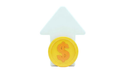 White Upward Arrow with Dollar Coin