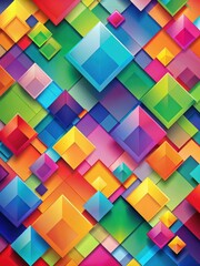 Obraz premium Vibrant geometric irregular square background with multiple shapes and colors