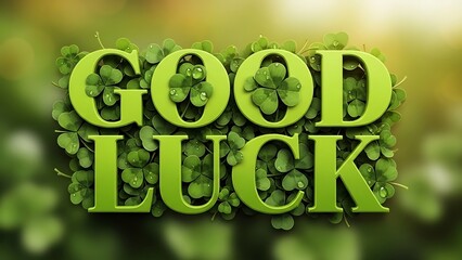 Wishing good luck on st patrick's day with a green theme