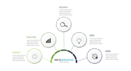 circle infographic template, 5 step infographic template, business infographic, timeline infographic, whit 5 step or option,	