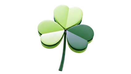 3D Rendering of a Green Shamrocks
