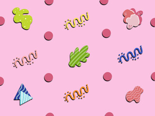  Cute geometric and organic shapes pattern