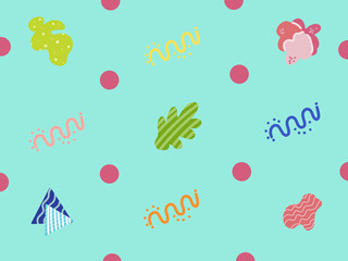  Cute geometric and organic shapes pattern