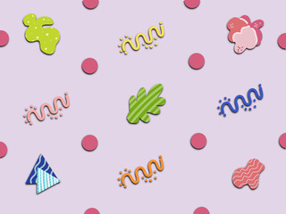  Cute geometric and organic shapes pattern