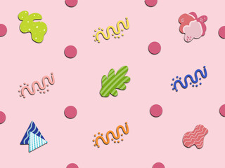  Cute geometric and organic shapes pattern