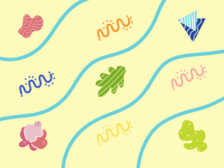  Cute geometric and organic shapes pattern