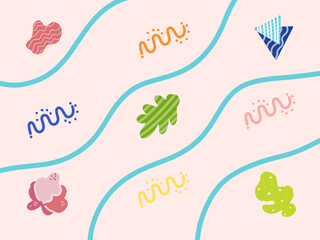  Cute geometric and organic shapes pattern