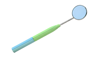 Dental Mirror with Blue Reflective Surface and Dual-Tone Handle