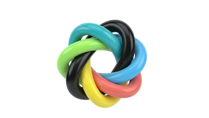 Interlocking Colorful Rings Abstract Design