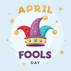 April Fools Day Joker Hat Illustration