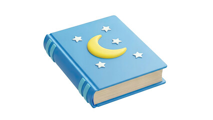 Blue children's book with moon and stars