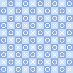 A seamless pattern of white xo on blue background. Vector illustration.