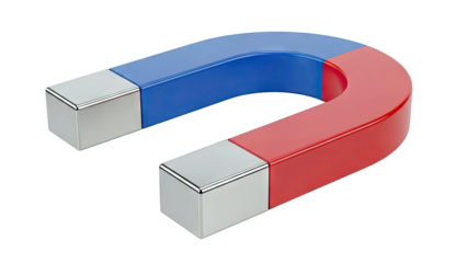 Horseshoe Magnet with Red and Blue Poles