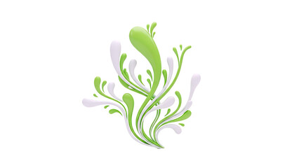 Abstract Green and White Splashes