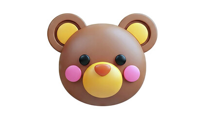 Fototapeta premium Cute 3D Cartoon Teddy Bear Face