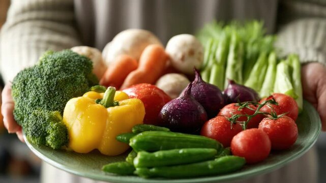 A Colorful Harvest: A vibrant assortment of fresh vegetables, showcasing nature's bounty and culinary delight.