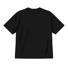 Vector plain balck short sleeve t-shirt