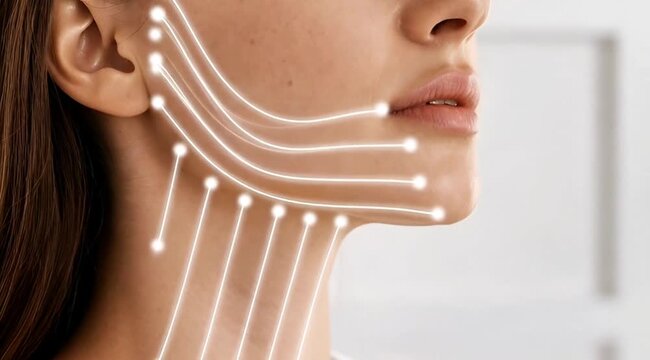 Facial Harmony Mapping &ndash; Curved Contour Lines on Profile for Beauty & Aesthetic Definition