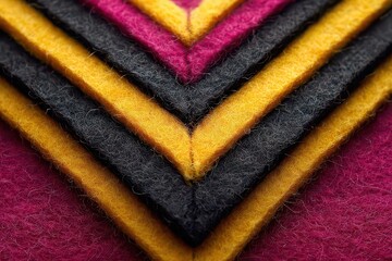 Geometric Chevron Pattern with Sparkly Texture in Yellow Black and Magenta Hues Abstract Design