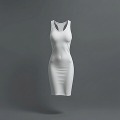 White Female Sports Dress Mockup