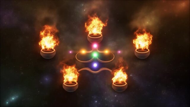 Seven Mini-Fireballs Ignite at Chakra Points: Glowing like Sacred Flame, Sanatan Dhyan Sadhana