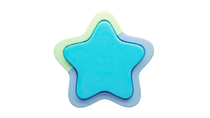Layered Star Shapes in Blue and Green Hues