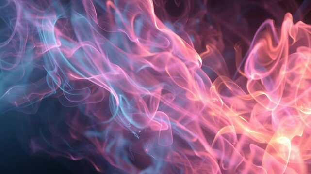 Swirling Clouds of Pink and Blue Nebula Gas in Deep Space
