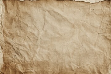 Texture of Old Brown Paper with Wrinkles Stains and Rough Edges Creating an Abstract Vintage Style Background