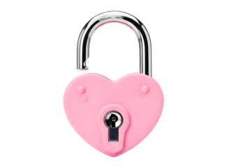 Pink heart shaped padlock