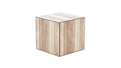 Modern Wooden Cube Pedestal