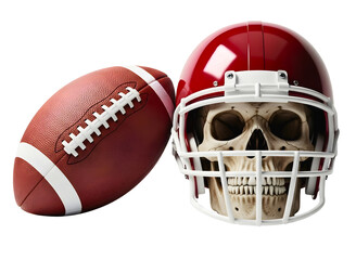 Football skull helmet concept isolated on transparent background