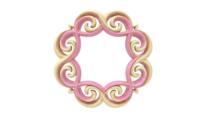 Ornate Swirl Frame with Peach and Yellow Tones