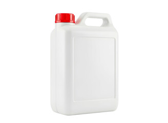 White plastic jerry can container isolated on transparent background