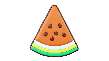 3D Rendering of a Watermelon Slice Cookie