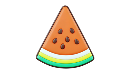 3D Rendering of a Watermelon Slice Cookie