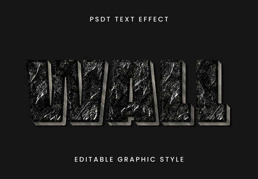 Black And Gray Grunge Stone Text Effect Heavy Metallic Font
